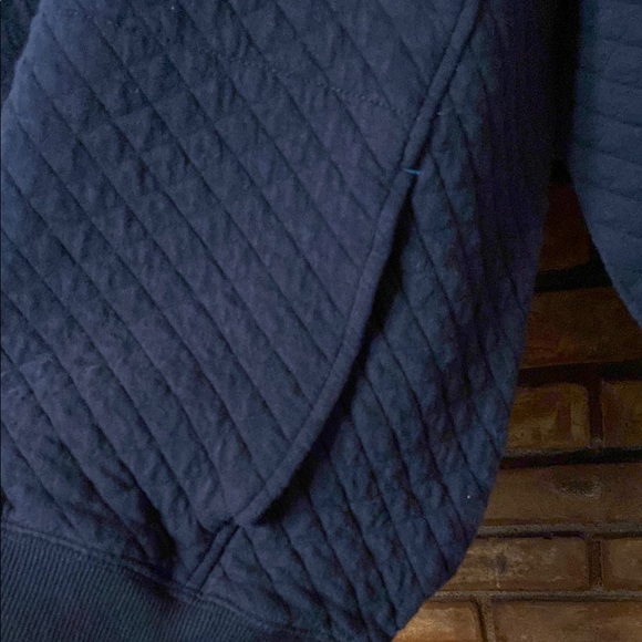 Navy Blue Polo Shirt with Quilted Fabric and Quarter-Zip Sweatshirt EUC - Picture 6 of 10